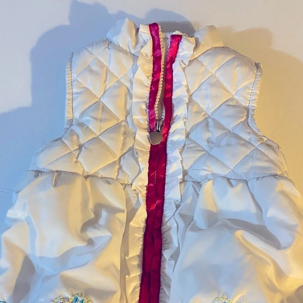 Kids Headquarters Vest, Puffer Vest, Sz 3T, Like new, Floral, Embroidery​​,Girly